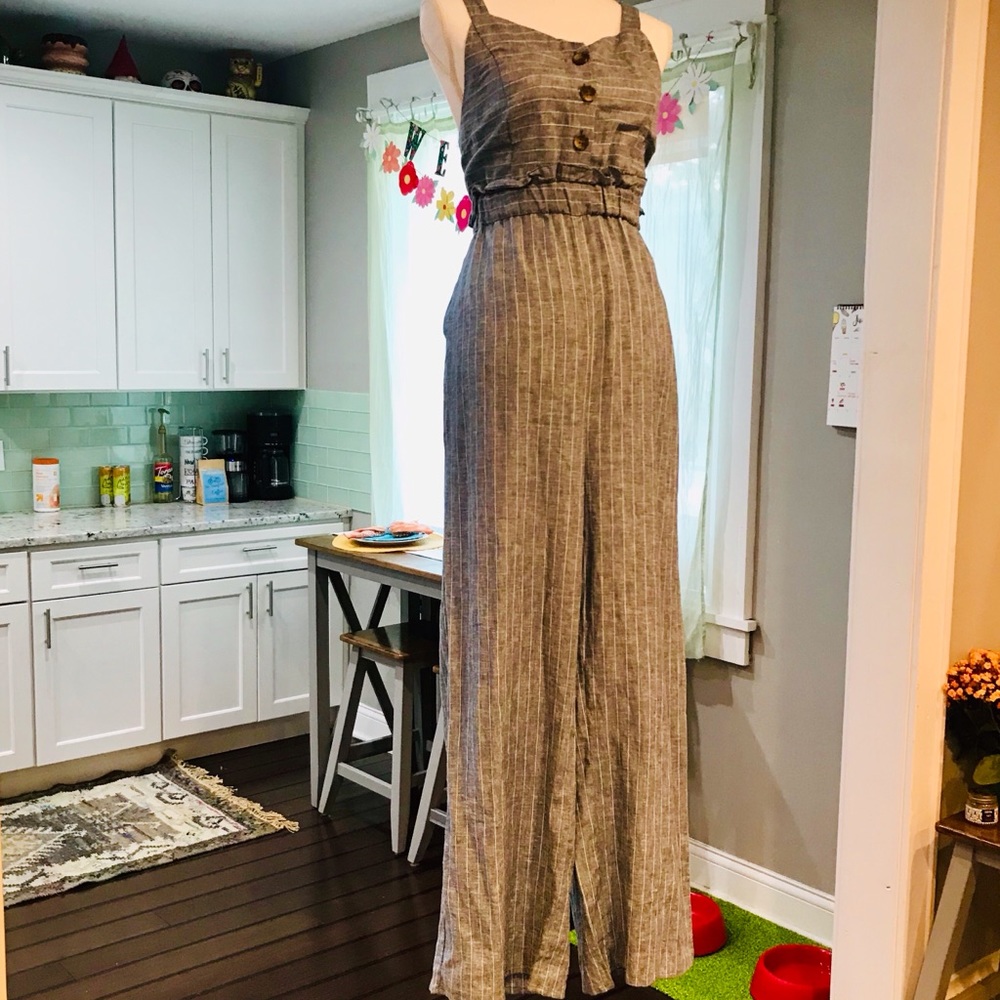 Linen high waisted jumpsuit